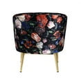 thumbnail image 2 of Velvet Accent Chair, Modern Barrel Arm Chair for Living Room Bedroom with Gold Finished Legs, Black, 2 of 3