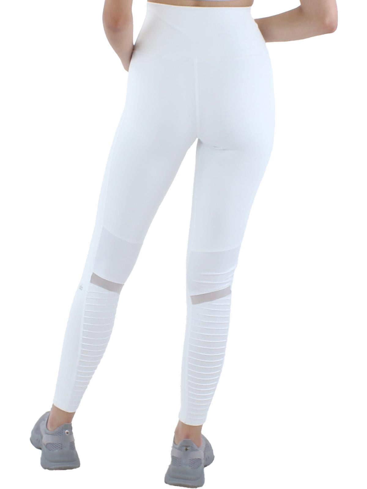 High-Waist Moto Legging - White/White Glossy