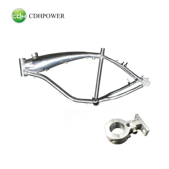 CDHPOWER Brushed Alum Bicycle Gas Frame 2.4L w/Fuel Tank 2.4L with Motor Mount