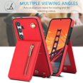 thumbnail image 5 of Crossbody Zipper Wallet Case for Samsung Galaxy S24 FE 6.7" with Card Holder, Lanyard Purse Cover [Removable Shoulder Strap] with Kickstand Function for Samsung Galaxy S24 FE Zip-Red, 5 of 18