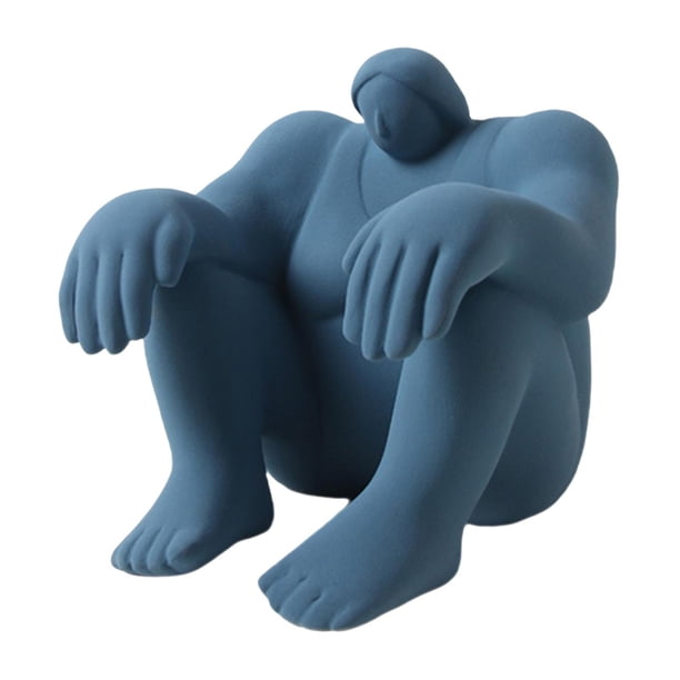 nórdica estatua cerámica arte abstracto je estatuilla escultura para pequeña sala escritorio decoración colección Azul