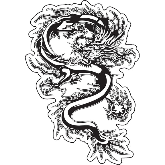 WickedGoodz Chinese Dragon Vinyl Decal - Fatasy Bumper Sticker - for Laptops Tumblers Windows Cars Trucks Walls