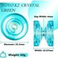 thumbnail image 7 of MAGICYOYO Professional Responsive Yoyo K2 Crystal Green, Durable Plastic Yo-Yo with 12 Yoyo Strings, 7 of 7