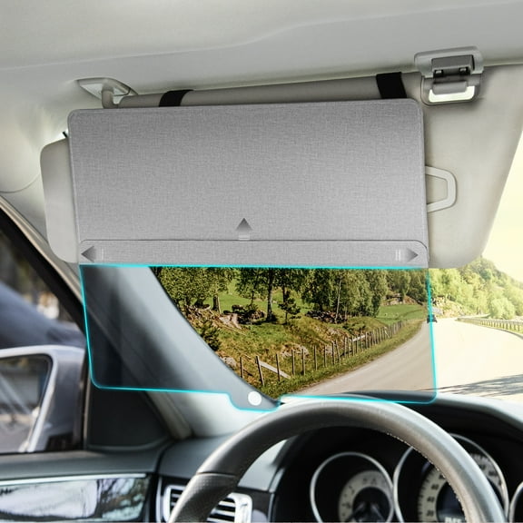 TSOMEI Sun Visor Extender for Car with PC Sunshade Lens Magnetic Mounting Adjustable Position Gray