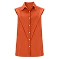 thumbnail image 4 of ZJXFGS Womens Cotton Linen Tank Tops,Casual V Neck Tops Outfits Women'S Tops Sleeveless Shirts for Women Casual Summer Outfits Basic Tees for Women Lounge Shirts Women Orange XL, 4 of 8