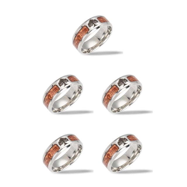 Sonducket Anillo Bang Unisex de acero inoxidable estético para mujeres y hombres, joyería de cumpleaños para bodas, vacaciones, marido, esposa, regalo, Tamaño 7 5piezas Sonducket CBP227050