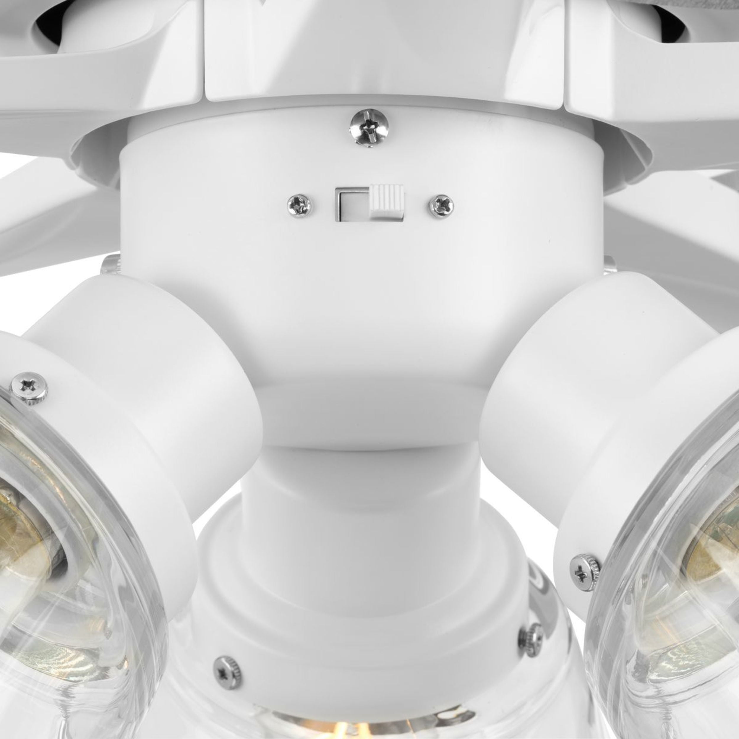 Bennett 52" White 3 Light 5 Blade Ceiling Fan with LED Light Kit and Clear Glass Shades