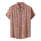 thumbnail image 1 of Hombres Casual Botones Playa Sin posicionamiento Estampado Turndown Camisa de manga corta Blusa Pompotops  oipoqjl49371, 1 of 9