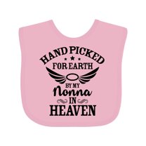 Inktastic Handpicked for Earth by My Nonna in Heaven with Angel Wings Boys or Girls Baby Bib