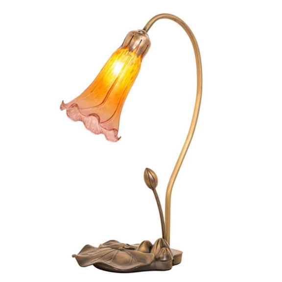 Meyda Tiffany 251564 Tiffany Pond Lily 16" Tall Gooseneck Table Lamp - MultiColor