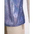thumbnail image 6 of Moggemol Kids Girls Sparkly Metallic Shiny T-shirt Boys Short Sleeves Loose T-Shirt for Dance Royal Blue 140, 6 of 7