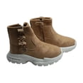 thumbnail image 4 of Purcolt Girls Fleece Lined Snow Booties Lightweight Casual Heart Decoration Round Toe Non-Slip Thick Sole Ankle Boots Comfort Slip-on Warm Flat Shoes with Side Zipper, 4 of 9
