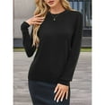 thumbnail image 6 of Women's Wool Blend Classic Crew Neck Casual Fall Sweaters Black S, 6 of 9