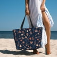 thumbnail image 3 of Wukai Autumn Leaves With Blue Print Zipper Bag,large Beach Tote Bag,Waterproof Sandproof Bag,Grocery and Picnic Tote Travel Bag, 3 of 5