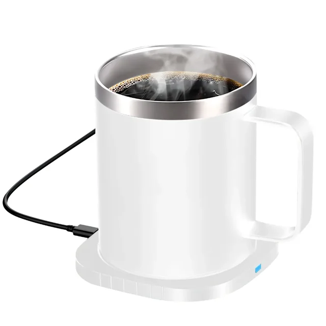 Refurbished amdohai 2 IN 1 Coffee Mug Warmer and Wireless Charger with, White