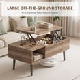 thumbnail image 3 of edx Adjustable Height Wooden Coffee Table with Hidden Compartments and Shelves - Perfect for Small Homes, Apartments, Reception Rooms, Wood Grain, 3 of 11