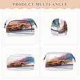 thumbnail image 2 of Wavy Quilted Cosmetic Bag Large-Capacity Travel Toiletry Organizer Includes 9-Piece Portable Travel Bottle Set Orange Cool Car, 2 of 6