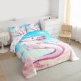 thumbnail image 3 of Manfei Kawaii Animal Teens Queen Comforter Set, Cartoon Axolotl Print Bedding Sets, Blue Pink Reversible Bedding Comforter Set, Ultra Soft Home Decor, 3pcs, 3 of 8