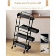 thumbnail image 6 of Slim Storage Cart 4 Tier with Pull Out Basket - Black Rolling Organizer for Kitchen, Bathroom, Laundry, 6 of 7