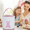 MIARHB Cute Animal Basket Holiday Rabbit Bunny Printed Canvas Gift Carry Candy Bag