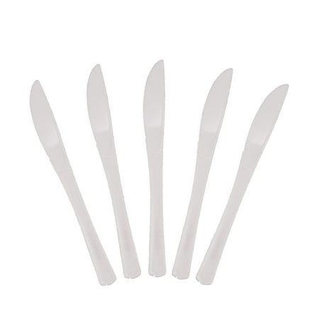 Exquisite Disposable Plastic Knives - 50 Count - Party Deluxe, Heavyweight Plastic Cutlery -