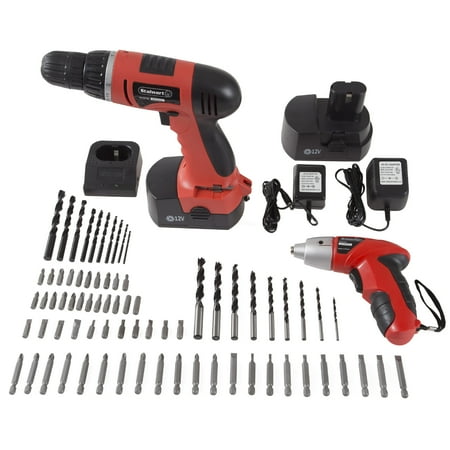 Stalwart W550005 12-Volt Cordless Drill and 3.6-Volt Driver with 74-Piece Project Kit