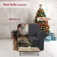 thumbnail image 3 of iCOVER Chair Sofa Slipcover, One Piece High Stretch Armchair Couch Cover, Machine Washable Spandex Jacquard Fabric, Bottom Elastic Easy to Install, Non-Slip Furniture Protector,Dark Gray, 3 of 5