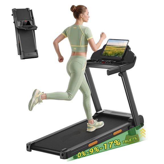 ROBORE 4-in-1 Treadmill with 10% Incline Workouts, Portable Treadmills for Home with Handle, Foldable Treadmills for Home and Office, 300 Lbs Weight Capacity, Three Touch Screen