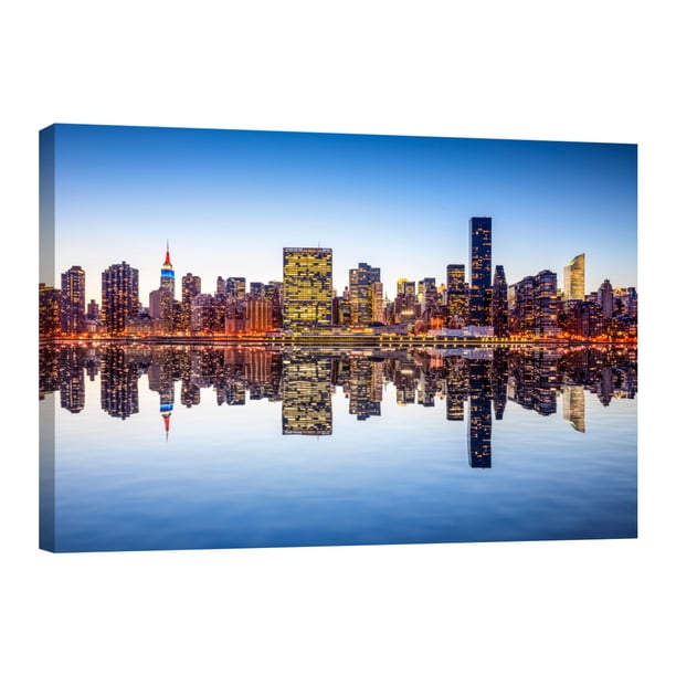 Cuadro Decorativo Canvas Revolution Nueva York Reflejo de Manhattan 90 x 60 cm