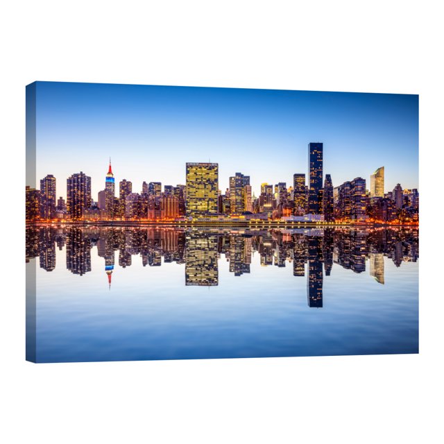 Cuadro Decorativo Canvas Revolution Nueva York Reflejo de Manhattan 90 x 60 cm