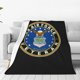 thumbnail image 1 of Manta polar de veterano de la fuerza con sello de la USAF, súper suave y acogedora, manta de franela ligera y cómoda, manta de felpa cálida para sofá, sofá y cama, 1 of 5