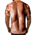 thumbnail image 3 of Men's 3D Muscle Print Shirt Funny Fake Muscle Bodybuilding T-Shirt Short Sleeve Nude Muscle Print Tshirt Top for Men Adults, 3 of 5