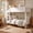 White, variant on Christopher Knight Home Twin Over Twin Upholstered Bunk Bed for Kids, Thick Padded Headboard, Gray