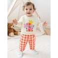 thumbnail image 4 of BemeyourBBs Baby Girl My First Birthday Outfit One Years Old 1st Birthday Fall Winter Clothes Long Sleeve 1st Birthday Letter Embroidery Crewneck Sweatshirt Tops Plaid Pants Set, 4 of 9