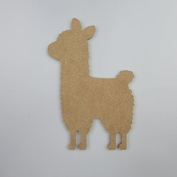 4" Llama, Unfinished Wood Art Shape by Wooden Craft Cutouts, 1-4 Thickness