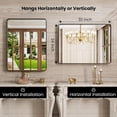 thumbnail image 3 of 22x31 Inch Black Bathroom Mirror, Rounded Rectangle Matte Framed Wall Mounted Mirror, Bathroom Vanity Mirror, Tempered Glass, Anti-Rust, Horizontal/Vertical..., 3 of 5