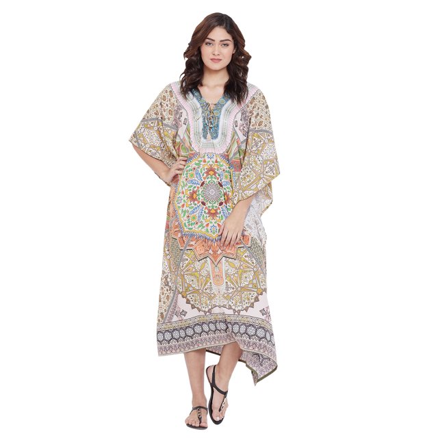 Robe Kaftan Longue Décontractée Ample à Manches Kimono pour Femmes Grande Taille, Tenue de Villégiature, Robe de Soirée, Fête, Été, Plage, Couvre-Maillot