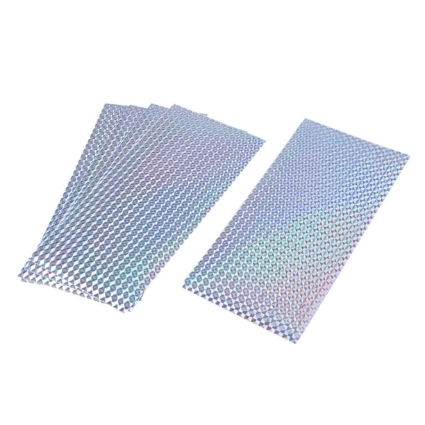 Lipstore 5pcs/Pack Reflective Tape Scale Skin Stickers Holographic Adhesive Silver