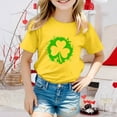 thumbnail image 2 of KKBOTIVE St Patrick's Day T Shirt for Girls Fashion Graphic Lightweight Short Sleeve Saint Patrick's Tops Soft Cozy Kids' Summer Clothing, Yellow Size: 3-4 Years, 2 of 4