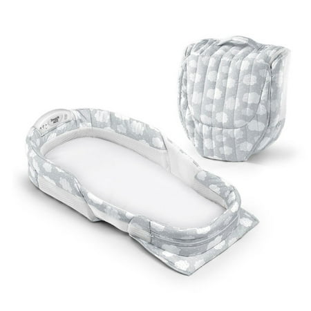 Baby Delight Snuggle Nest Harmony - Portable Infant Sleeper - Silver Clouds