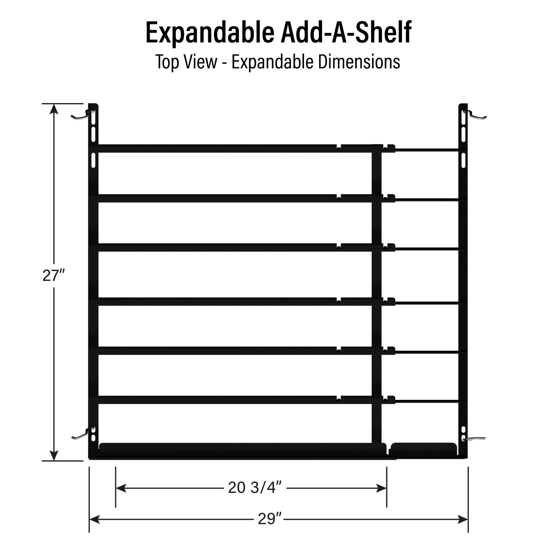 Display Technologies Cold Vault Black Metal Expandable Add-a-Shelf Merchandising Display,  4 Pack