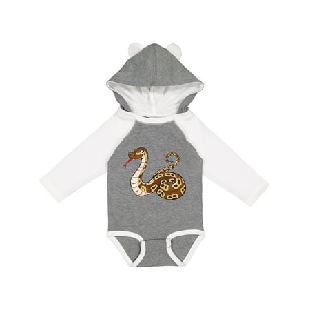 

Inktastic Cute and Cuddly Ball Python snake Gift Baby Boy or Baby Girl Long Sleeve Bodysuit