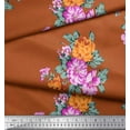 thumbnail image 2 of Soimoi Japan Crepe Satin Fabric Florals Floral Fabric Prints by Yard 42 Inch Wide, 2 of 3