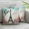 thumbnail image 3 of COMIO  Throw Pillow Cover Romantic Paris Eiffel Tower Home Decor Pillowcase for Sofa, 3 of 5