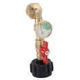 thumbnail image 1 of Gas Refill Elbow Adapter, Brass Portable Gas Refill Adapter with Valve for 1 Pound Bottles, 1 of 7