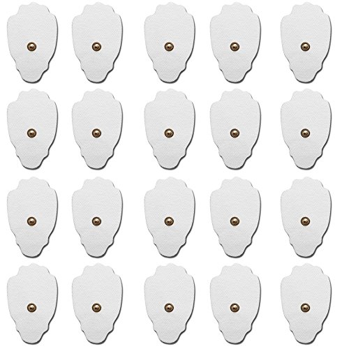 Pack-20 (10 Pairs) Hand Shape TENS Unit Electrode Pads Reusable Self-Adhesive Replacement Massage Pads (Snap on - 3.5mm) - FDA Certified for HiDow Palm IQ TENS/EMS Electronic Pulse Massager