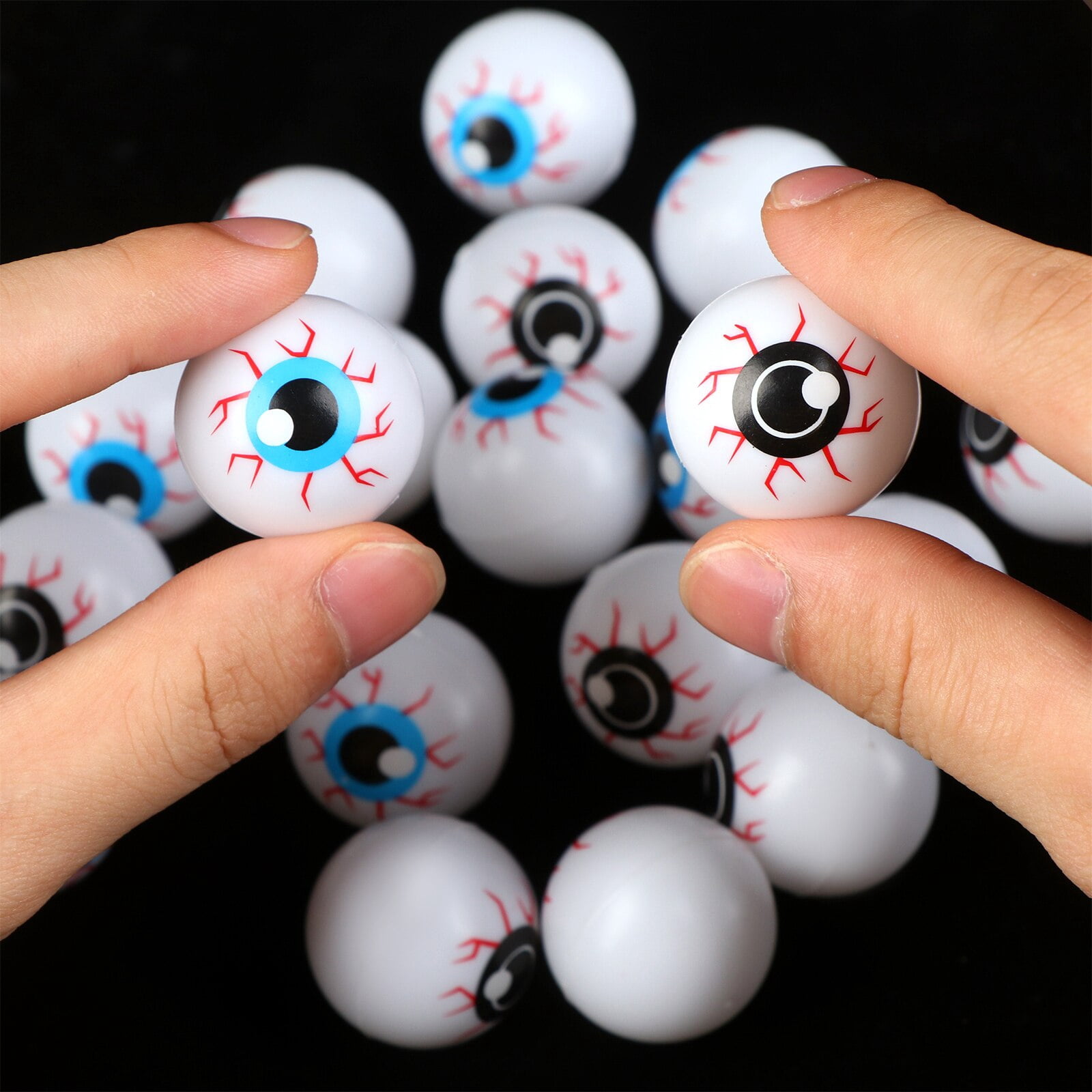 Pack De 5 Pelotas/Ojos De Goma Que Brillan En La Oscuridad De 2.5 Cm – Accesorios De Halloween Para Truco O Trato Y Decoración De Fiestas De Miedo