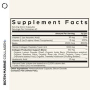 Marine Collagen Peptides – Hydrolyzed Fish Collagen Protein Supplement, Biotin, Vitamin C, E, Hyaluronic Acid - Hair, Skin, Joint – Bio, Sustainable, Collagen - 120 Capsules