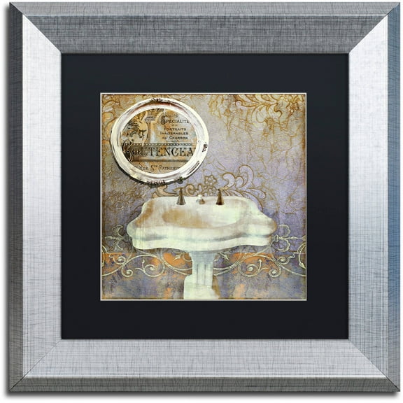 Trademark Fine Art "Salle de Bain II" Canvas Art by Color Bakery Black Matte, Silver Frame