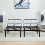 Lucid Basic Remote Controlled Steel Adjustable Bed Base, King/Split King (Ships in Two Boxes)